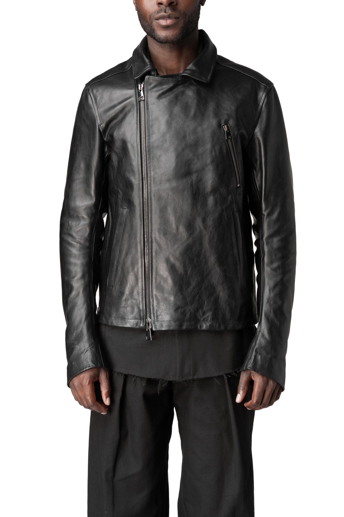 Buffalo leather biker jacket