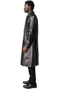 Calfskin leather long coat