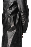 Calfskin leather long coat