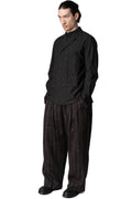 Layered collar double-breasted shirt