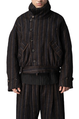 High collar cropped down jacket