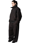 Pleated wide-leg pinstripe trousers