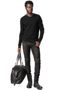 Calfskin leather weekender bag