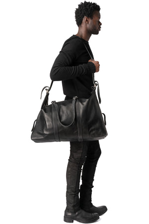 Calfskin leather weekender bag