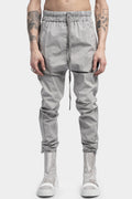 Drop crotch drawstring trousers, Light Grey