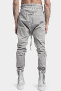 Drop crotch drawstring trousers, Light Grey