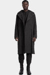 Deformed Herringbone Jacquard Double-Breasted Coat