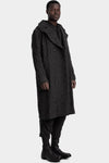 Deformed Herringbone Jacquard Double-Breasted Coat