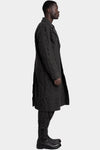 Deformed Herringbone Jacquard Double-Breasted Coat
