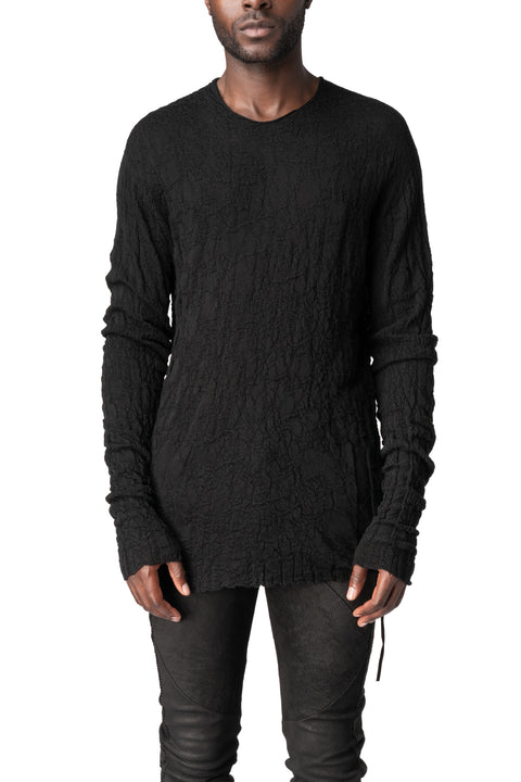 Light wool crew neck sweater, Black