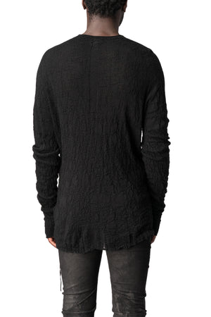 Light wool crew neck sweater, Black