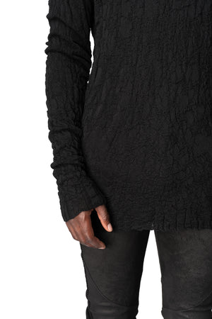 Light wool crew neck sweater, Black