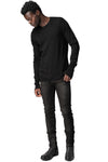 Wool silk crew neck sweater