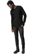 Wool silk crew neck sweater
