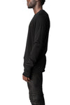 Wool silk crew neck sweater