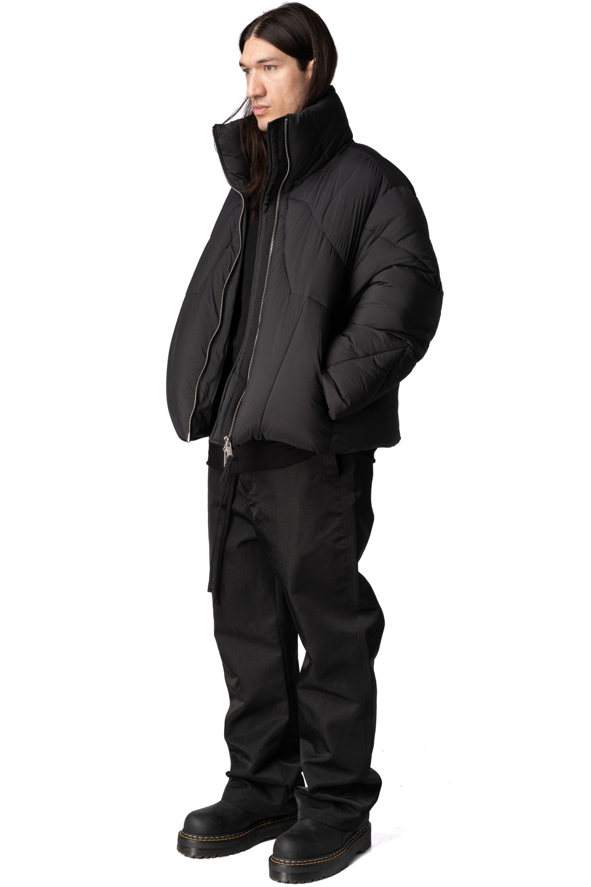 Quilted Puffer Jacket, Black