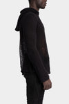 Blackmerle | AW25 - Distressed hooded wool blend sweater, M04-129BK
