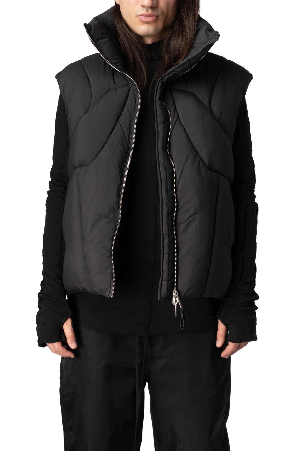 Quilted Puffer Vest, Black