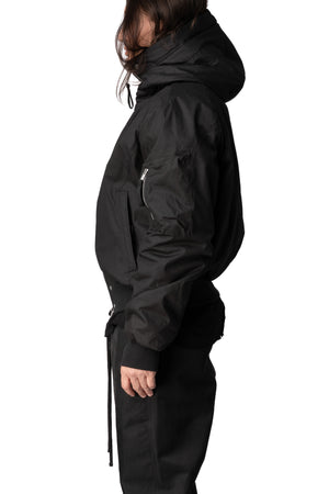 Hooded Bomber Jacket, Black