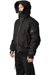 Hooded Bomber Jacket, Black