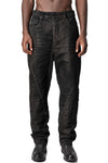 Loose fit treated denim jeans