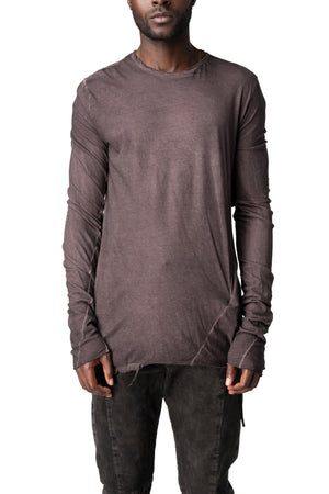 Long sleeve light cotton long sleeve tee, Wine Resin