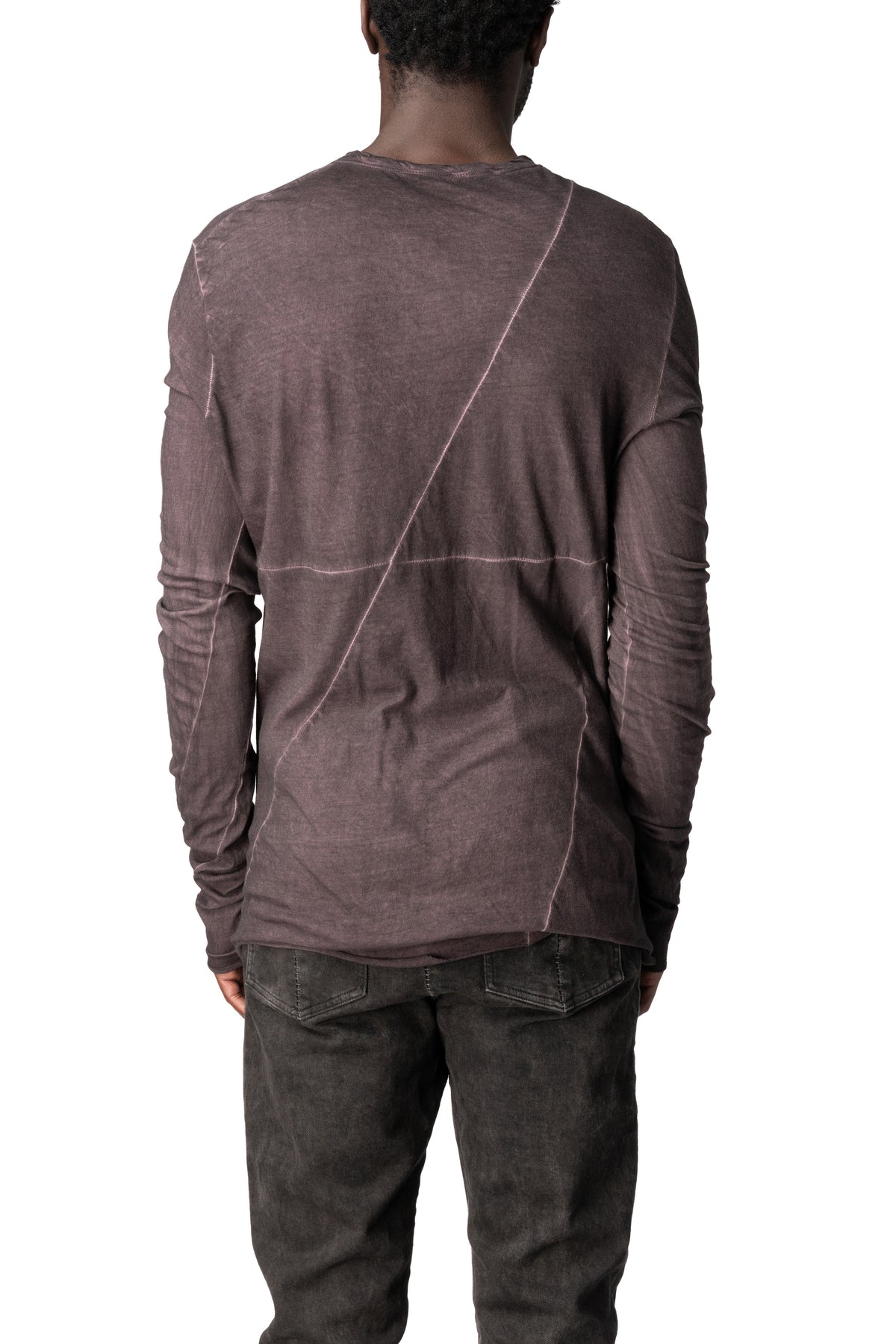 Long sleeve light cotton long sleeve tee, Wine Resin