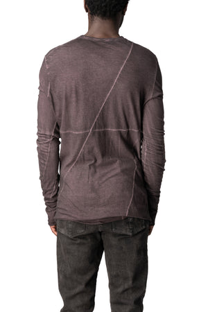 Long sleeve light cotton long sleeve tee, Wine Resin