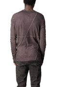 Long sleeve light cotton long sleeve tee, Wine Resin