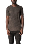 Cross panelled cotton t-shirt, Brown Wash