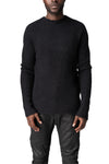 Heavy wool sweater with cross embroidery