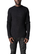 Heavy wool sweater with cross embroidery