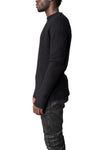 Heavy wool sweater with cross embroidery