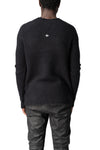Heavy wool sweater with cross embroidery