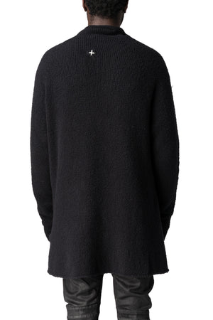 Long heavy wool open cardigan