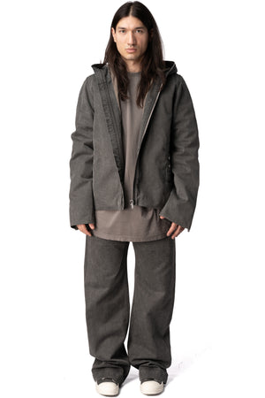 Gimp Zipfront hooded canvas jacket, Gravel