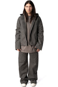 Gimp Zipfront hooded canvas jacket, Gravel