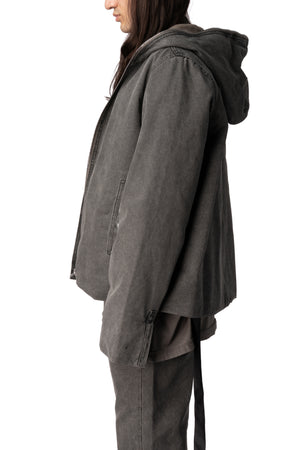 Gimp Zipfront hooded canvas jacket, Gravel