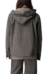 Gimp Zipfront hooded canvas jacket, Gravel