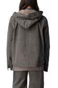 Gimp Zipfront hooded canvas jacket, Gravel