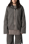 Gimp Zipfront hooded canvas jacket, Gravel