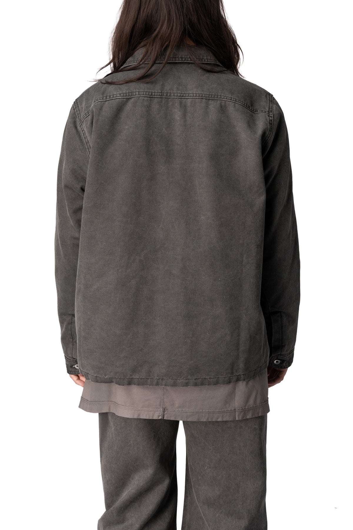 Brad coated canvas jacket, Gravel