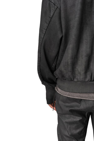 Loose fit cross seam sweatshirt, Black Leather