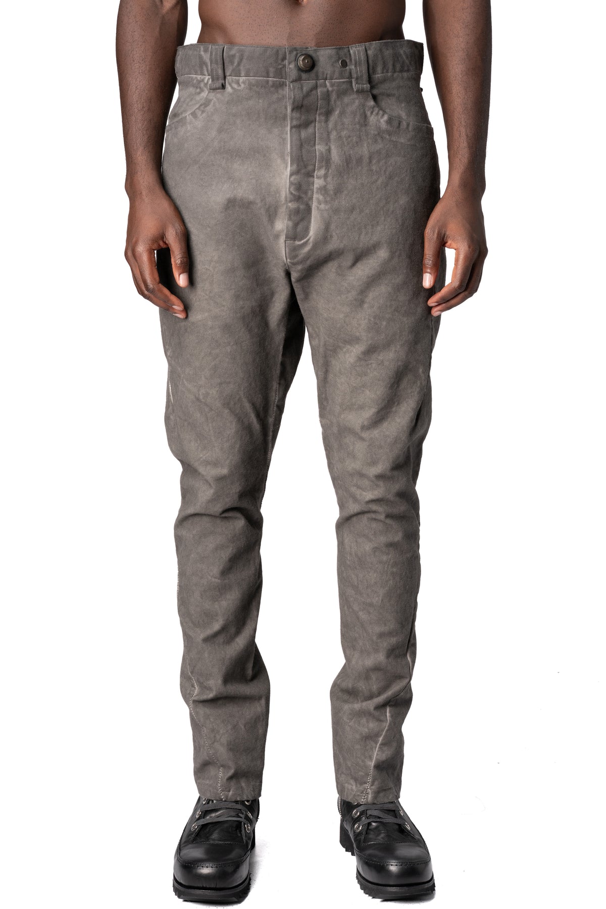 Low crotch 4 pocket cotton pants, Elephant grey
