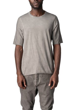 Raglan cut leather spine t-shirt, Elephant grey
