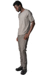 Raglan cut leather spine t-shirt, Elephant grey