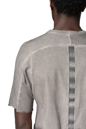 Raglan cut leather spine t-shirt, Elephant grey