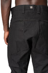 Low crotch 4 pocket cotton pants, Black
