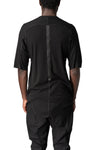 Raglan cut cashmere blend leather spine t-shirt, Black