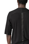 Raglan cut cashmere blend leather spine t-shirt, Black